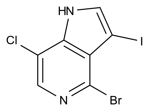 1000341-91-2_4-Bromo-7-chloro-3-iodo-1H-pyrrolo[3,2-c]pyridine