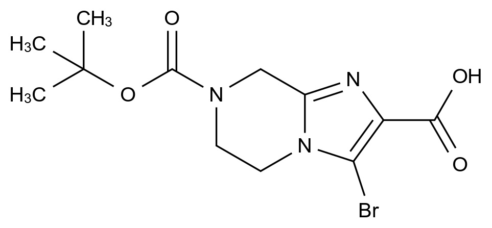 1000576-71-5_7-BOC-3-bromo-5,6,7,8-tetrahydroimidazo[1,2-a]pyrazine-2-carboxylic acid