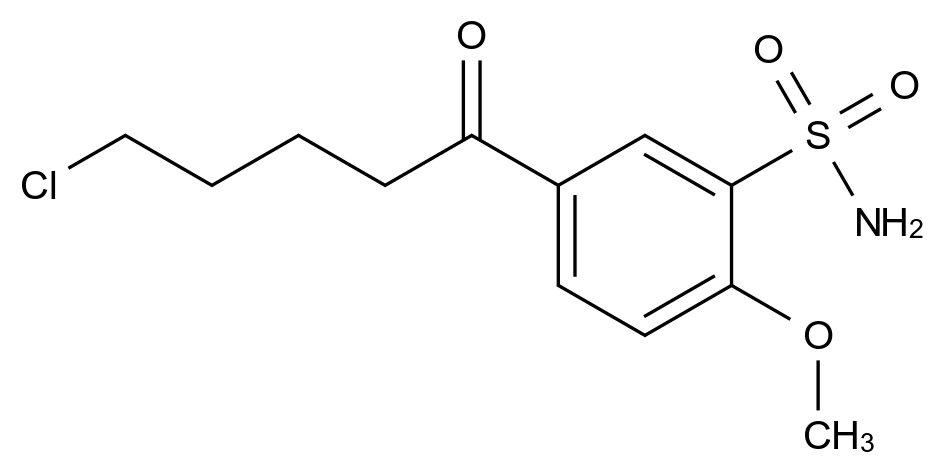100078-25-9_5-(5-chloropentanoyl)-2-methoxybenzenesulfonamide